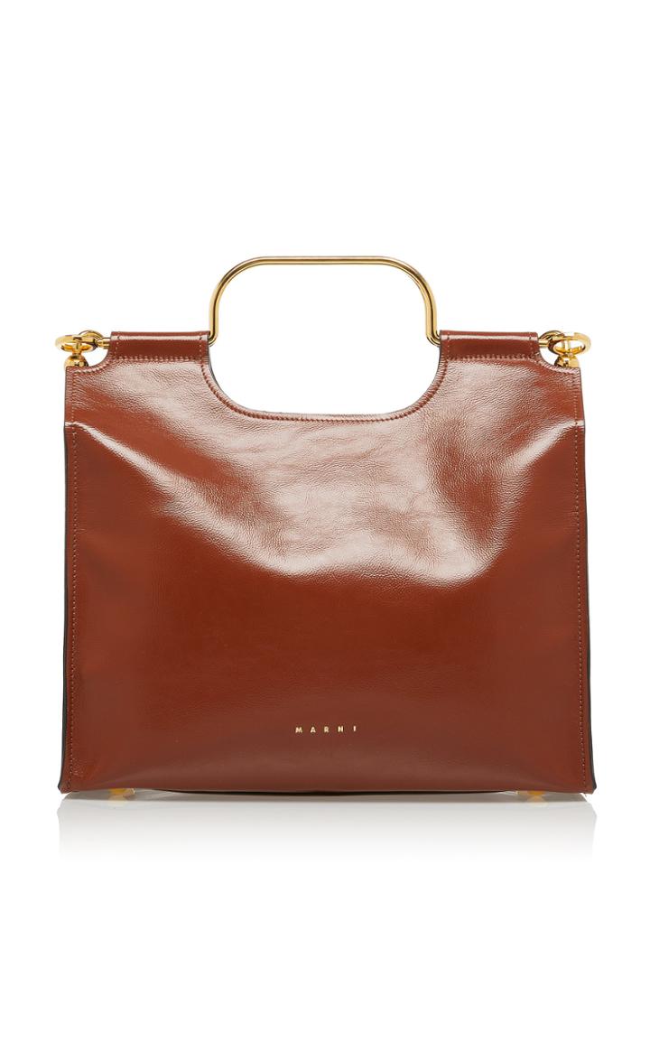 Marni Small Patent Leather Square Tote