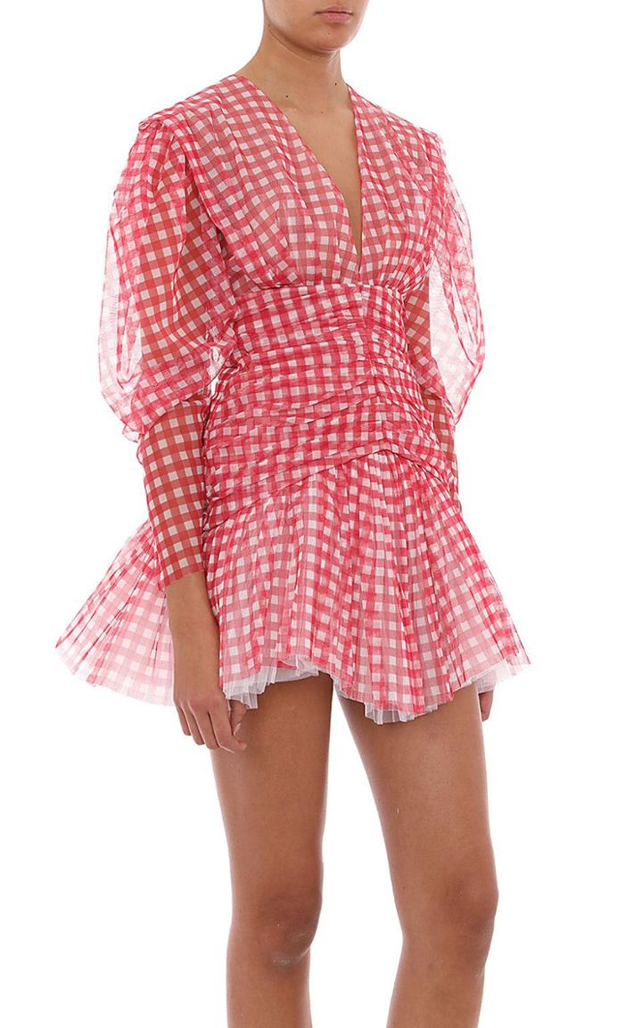 Moda Operandi Philosophy Di Lorenzo Serafini Check-printed Tulle Mini Dress