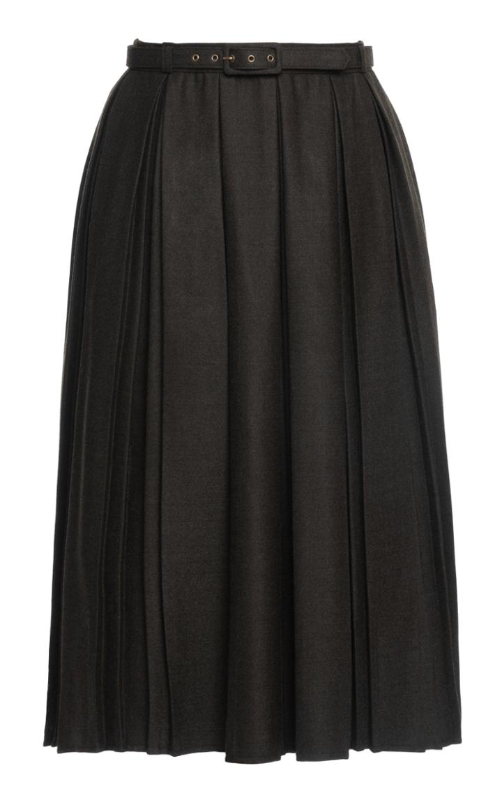 Moda Operandi Lena Hoschek Betty Belted Pleated Midi Skirt