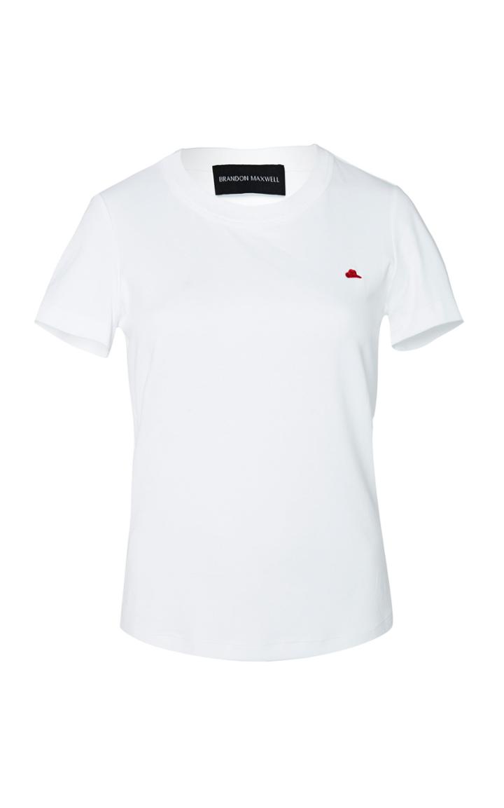 Brandon Maxwell Cowboy Hat Cotton Logo Tee