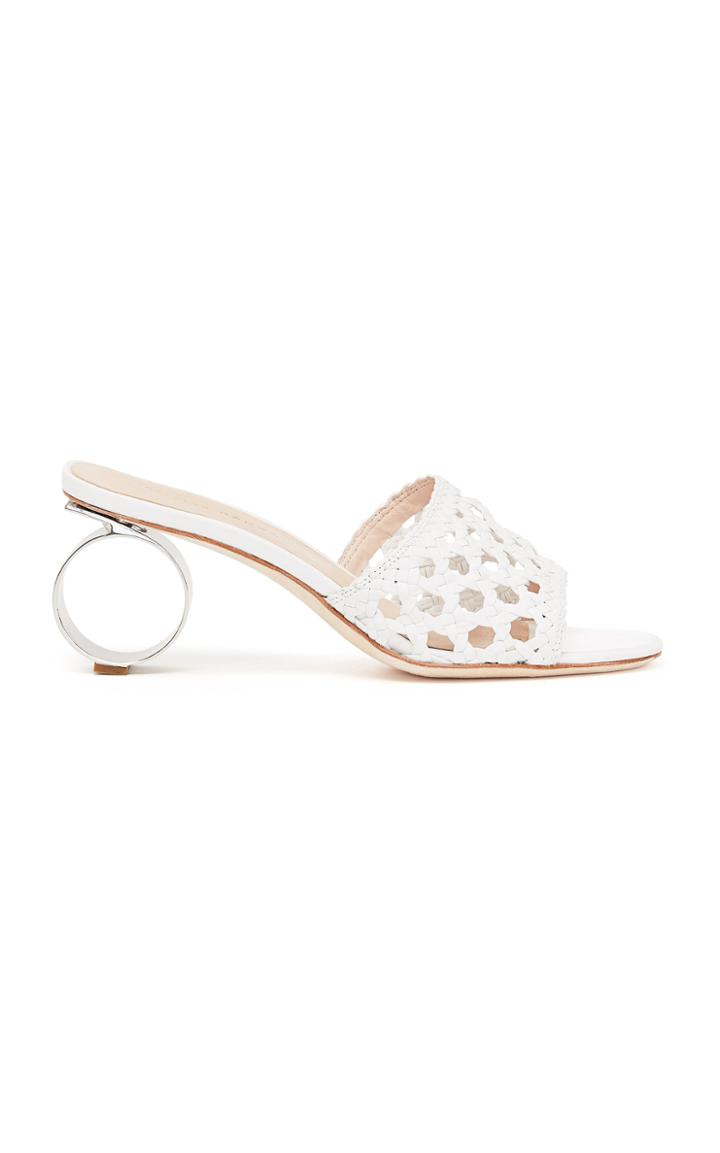 Loeffler Randall Brette Gold-tone Embellished Woven Leather Sandals