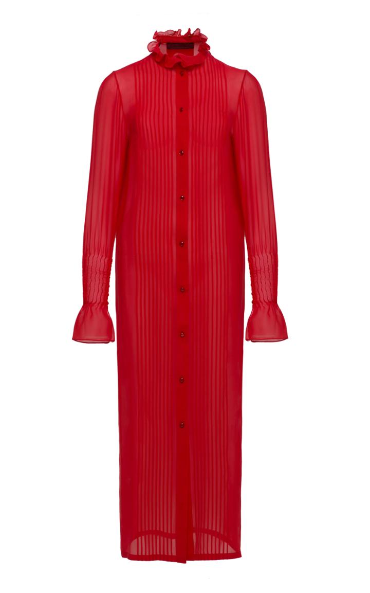 Ulyana Sergeenko Demi Couture Long Sleeve Shirt Dress