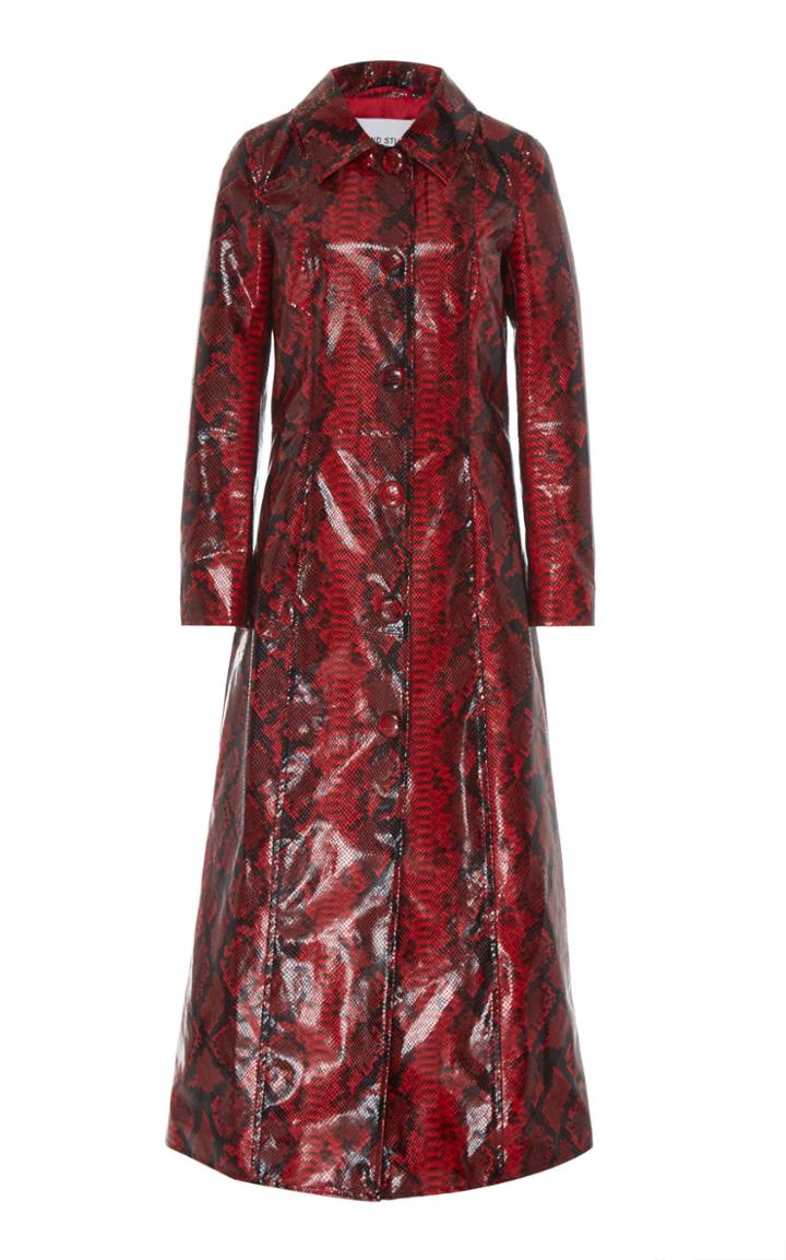 Moda Operandi Stand Studio Mia Coat Patent Faux Snake Size: 32