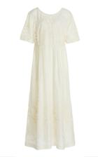 Moda Operandi Mimi Prober Amelie Oversized Embroidered Organic Silk Midi Dress