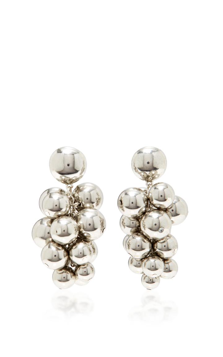 Oscar De La Renta Bold Beaded Cluster Earrings