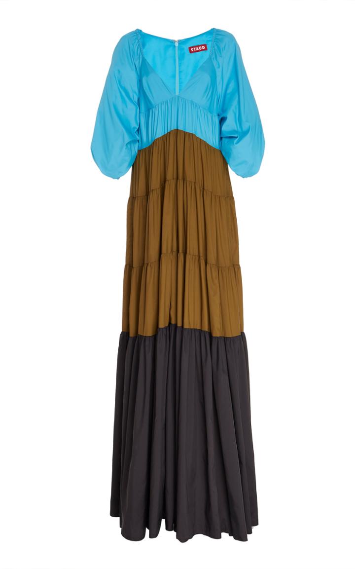 Moda Operandi Staud Meadow Tiered Broadcloth Maxi Dress Size: Xs