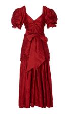 Brock Collection Pierrette Belted Pleated Taffetta Dress