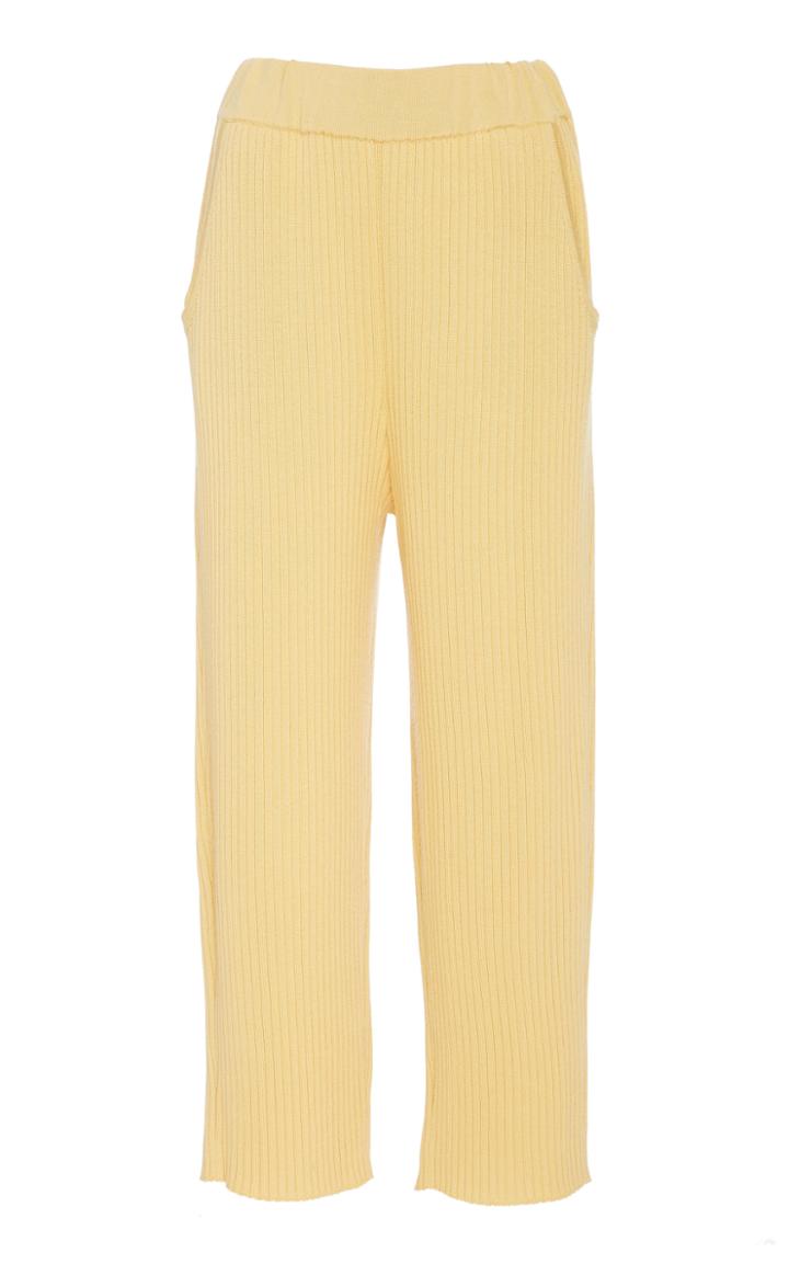 Sally Lapointe Cashmere-blend Ribbed Culotte Pants