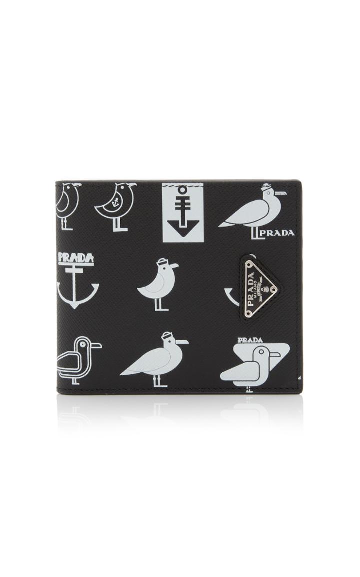 Prada Textured-leather Printed Billfold Wallet