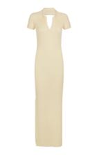 Moda Operandi Anna October Ella Ribbed Polo-collar Backless Maxi Dress