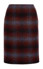 Paule Ka Ombre Check Wool Pencil Skirt