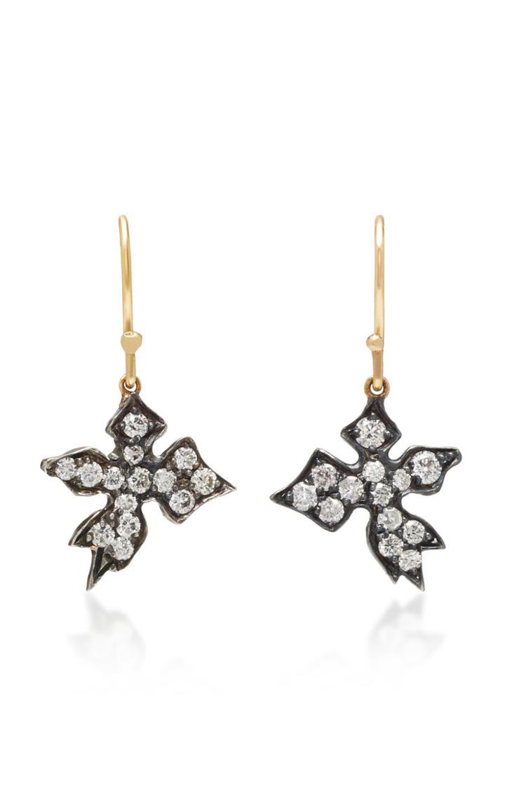 Moda Operandi Montse Esteve 18k Gold, Oxidized Silver And Diamond Earrings