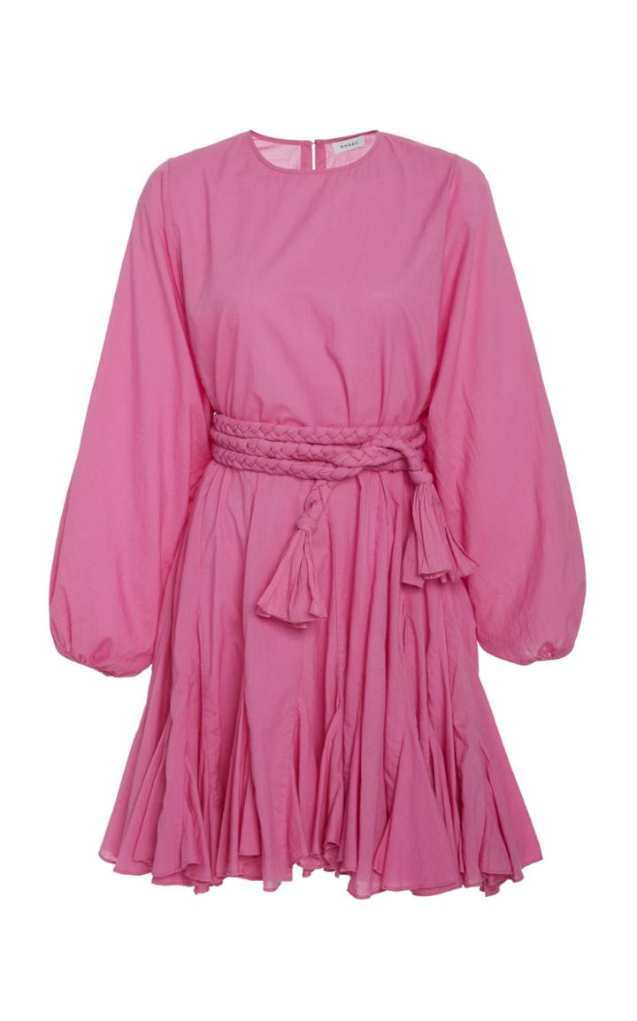 Rhode Ella Belted Cotton Mini Dress Size: S