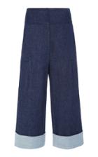 Carolina Herrera Wide Leg Cropped Denim Pant