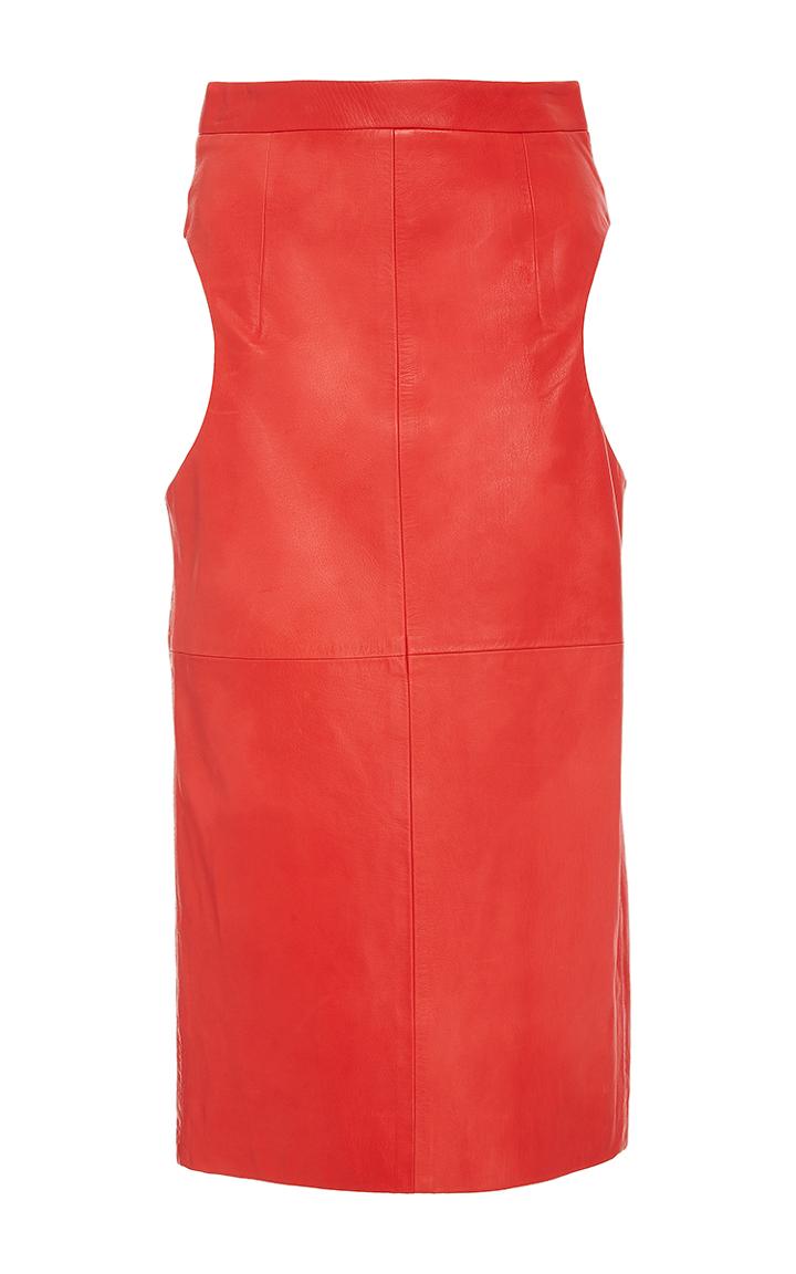Sally Lapointe Leather Cut-out Skirt