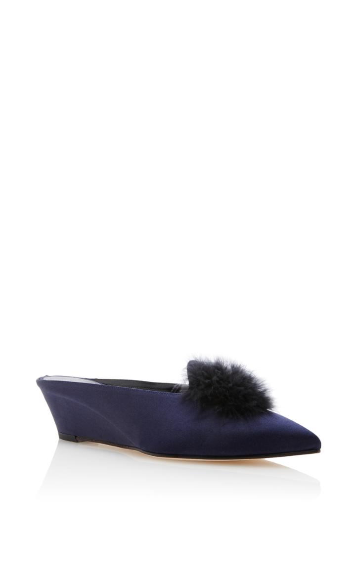 Trademark Castaigne Satin Slide With Maribou