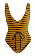 Solid & Striped Michelle Tie-detailed Striped Swimsuit