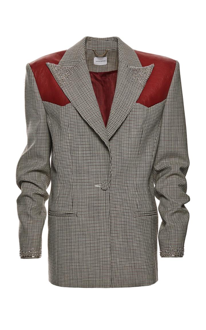 Magda Butrym Arkansas Leather Patch Blazer