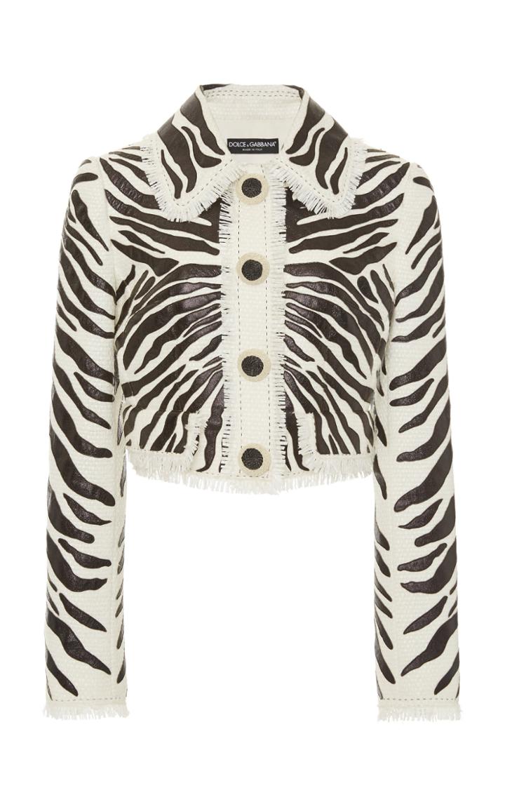 Moda Operandi Dolce & Gabbana Cropped Zebra Jacket Size: 36