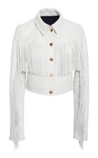 Diane Von Furstenberg Long Sleeve Fitted Fringe Jacket