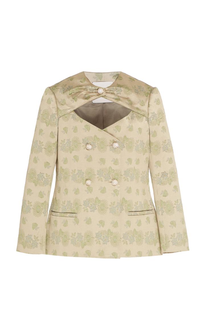 Markarian Salvo Brocade Double-breasted Crystal Buttoned Jacket