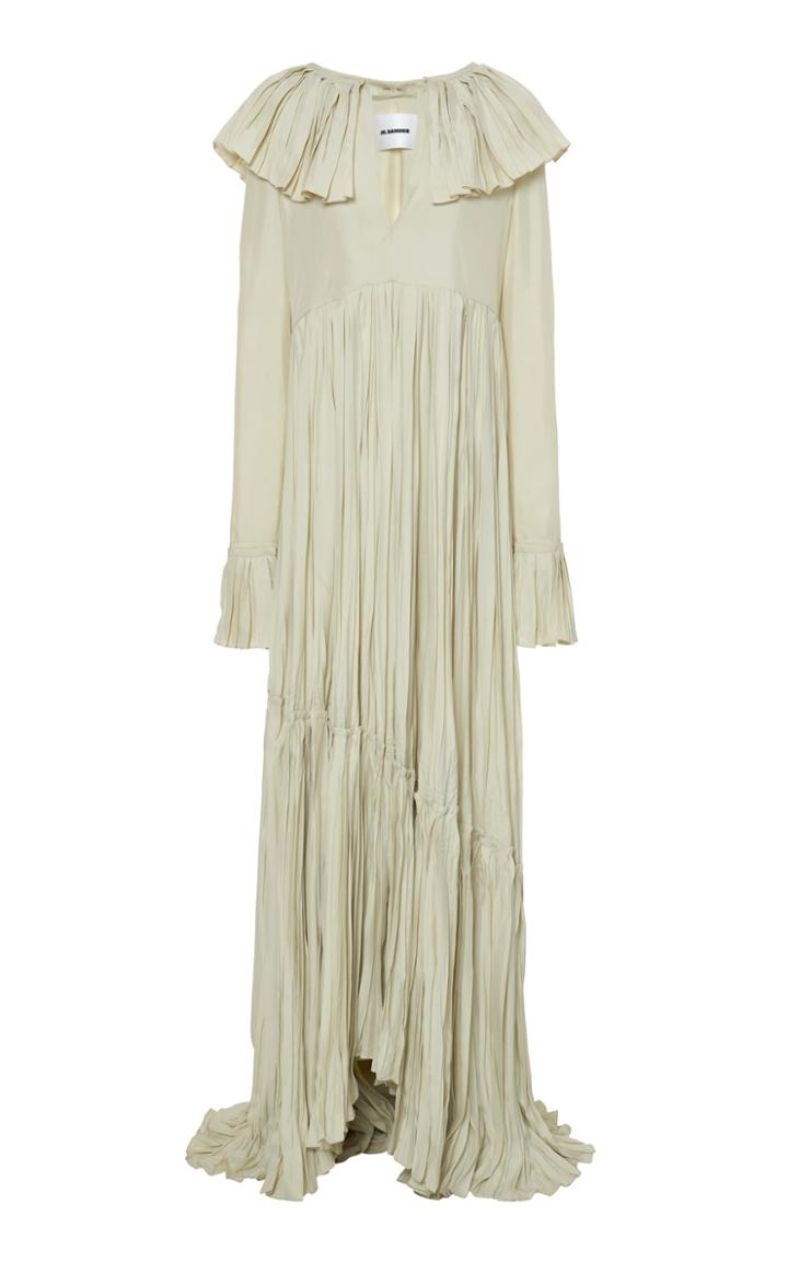 Moda Operandi Jil Sander Draped Plisse Maxi Dress