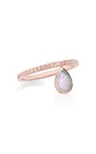 Nina Runsdorf Mini 18k Rose-gold, Opal And Diamond Flip Ring