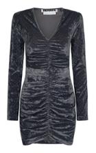 Moda Operandi Rotate Sierra Ruched Crystal-embellished Velvet Mini Dress