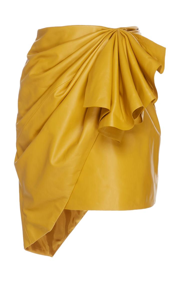 Alexandre Vauthier Ruffled Leather Mini Skirt