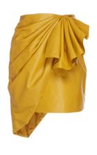Alexandre Vauthier Ruffled Leather Mini Skirt