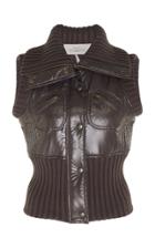 Preen By Thornton Bregazzi Isla Rib Knit-trimmed Shell Vest
