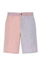 Thom Browne Funmix Seersucker Stripe Unconstructed Shorts