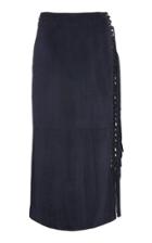 Gabriela Hearst Marseille Suede Fringe Midi Skirt