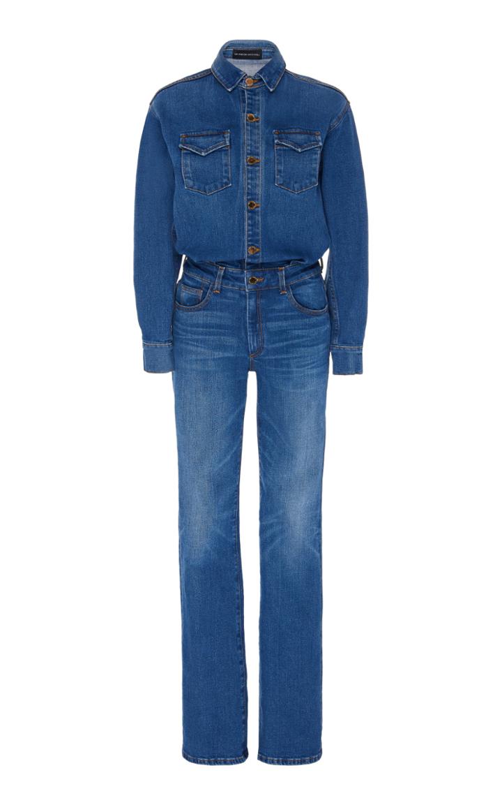 Brandon Maxwell Denim Straight-leg Jumpsuit