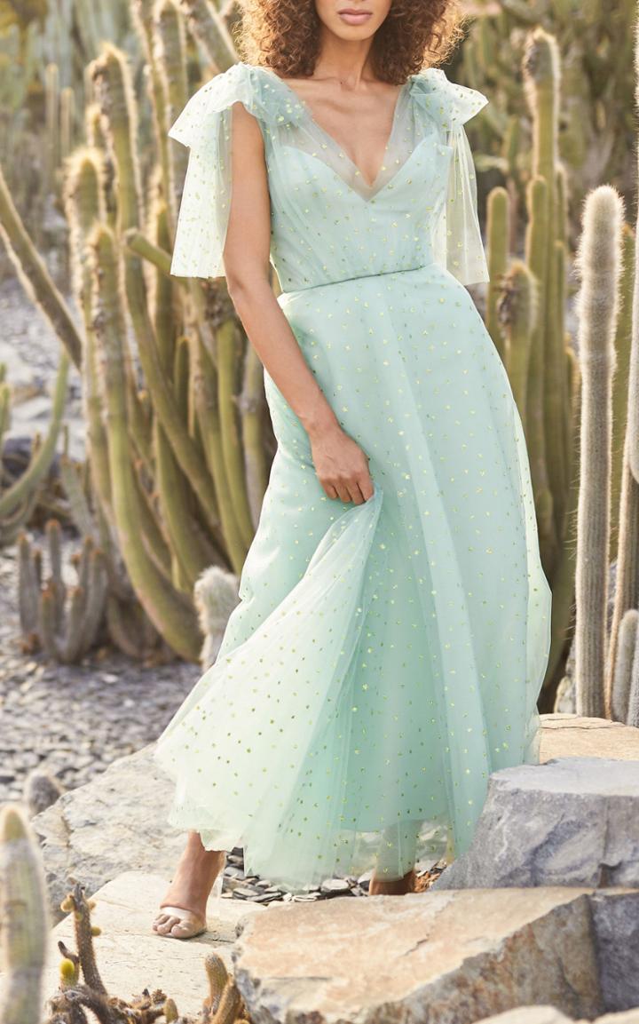 Moda Operandi Monique Lhuillier Mini Star Glittered Tulle Dress
