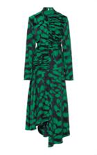 Matriel Printed Asymmetrical Chiffon Midi Dress