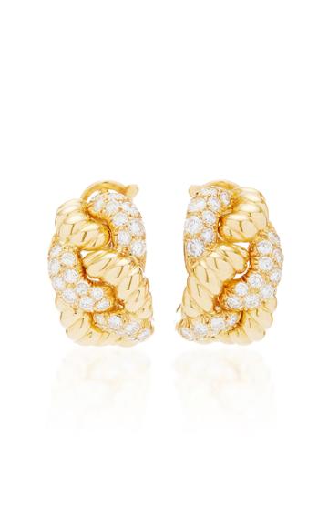 Vintage Boucheron Diamond And Gold Rope Earrings