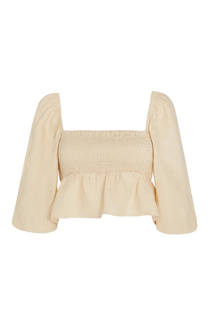 Moda Operandi Faithfull The Brand Vivica Smocked Linen Crop Top