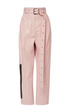 Proenza Schouler Belted Straight Leather Pant