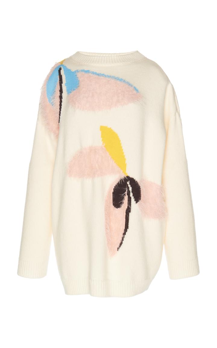 Delpozo Oversized Flower Sweater