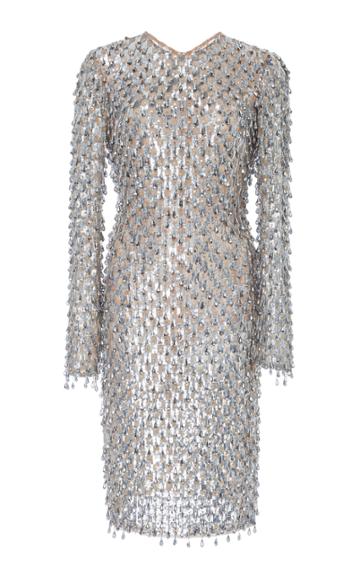 Michael Kors Collection Silver Dangle Paillette Dress