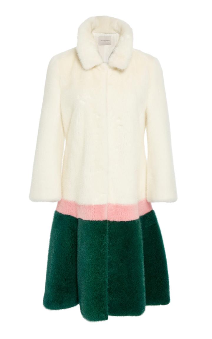Carolina Herrera Mink Drop Waist Coat