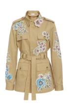 Red Valentino Patch Detail Cotton Gabardine Coat
