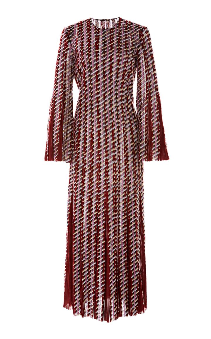 J. Mendel Long Sleeve Pleated Dress