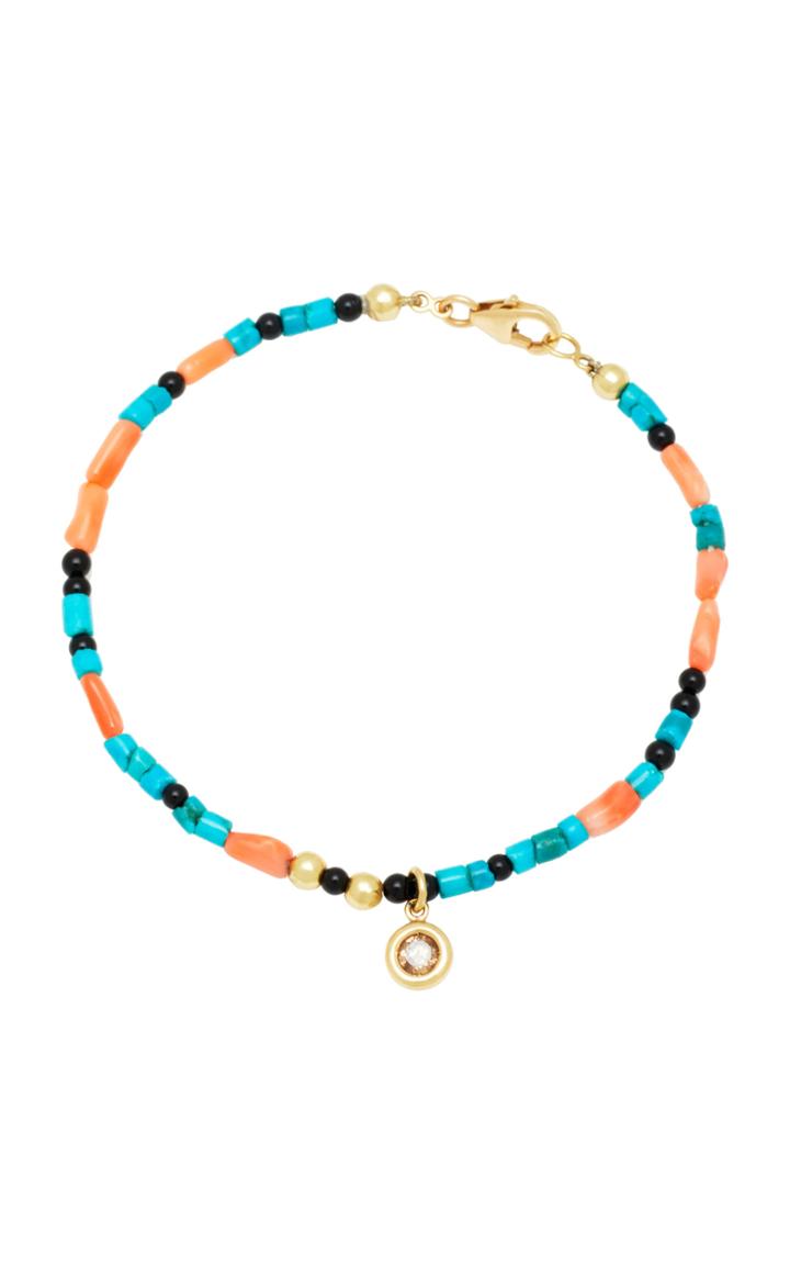 Aron & Hirsch Surma 18k Gold Agate Bead And Diamond Bracelet