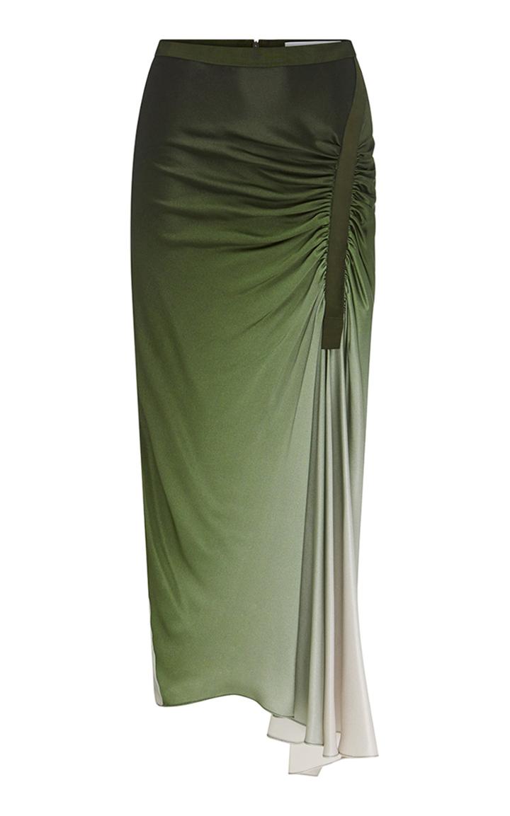 Christopher Esber Ruched Silk-satin Midi Skirt Size: 8