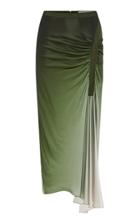 Christopher Esber Ruched Silk-satin Midi Skirt Size: 8