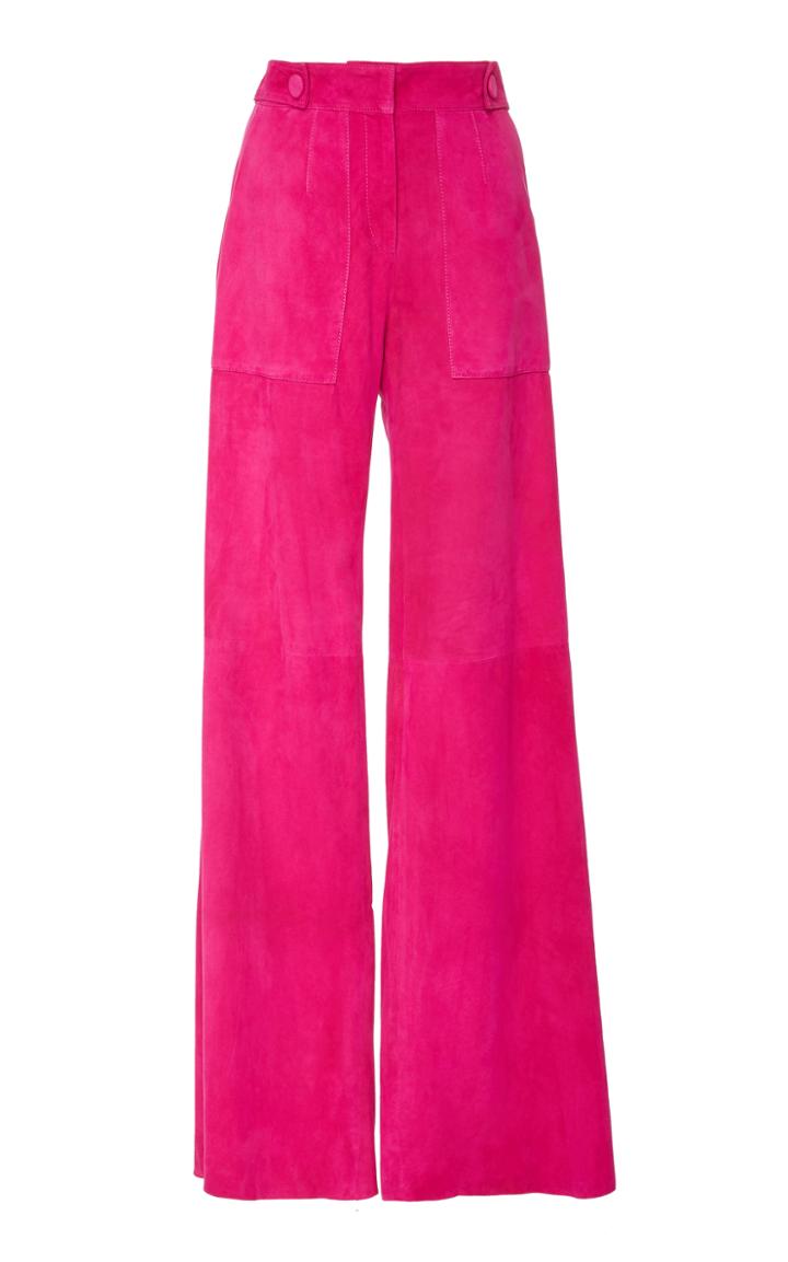 Carolina Herrera Suede Wide Leg Pant