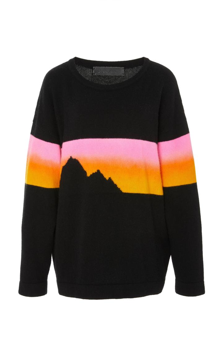 The Elder Statesman Rambler Painted Skyline Cashmere Sweatshirt