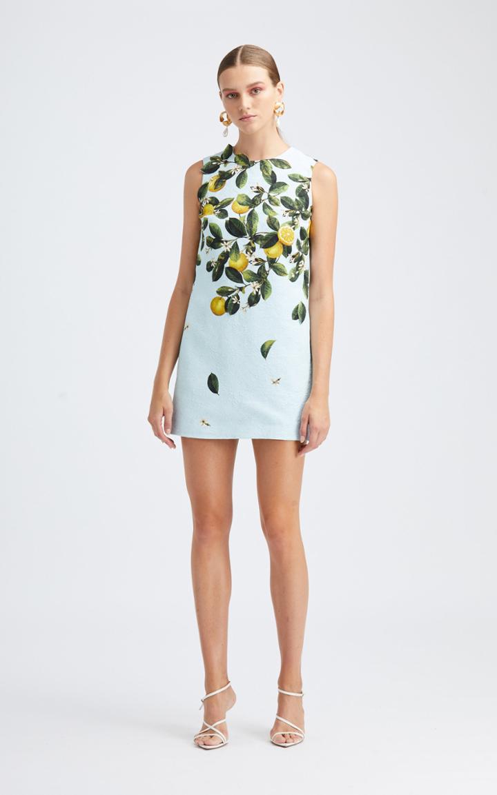 Moda Operandi Oscar De La Renta Sleeveless Lemon Print Shift Dress